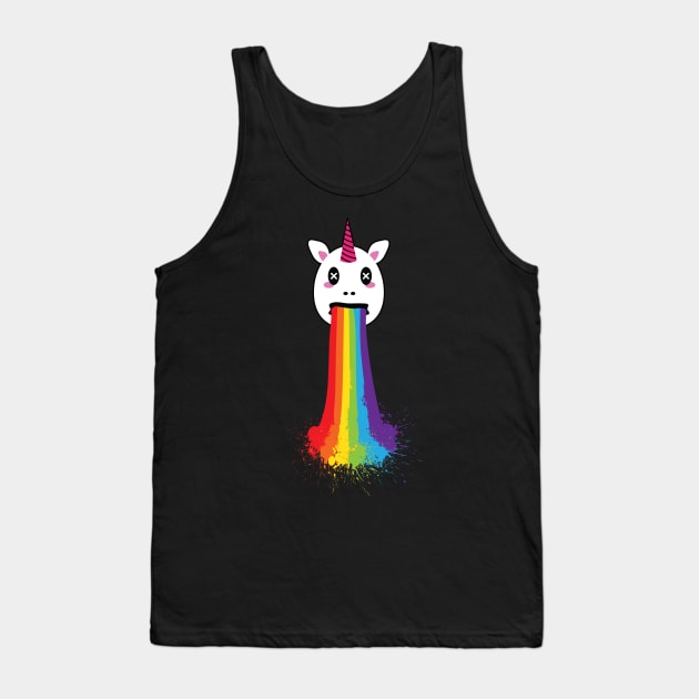 Rainbow Puke Unicorn LGBT Pride Tank Top by ProudToBeHomo